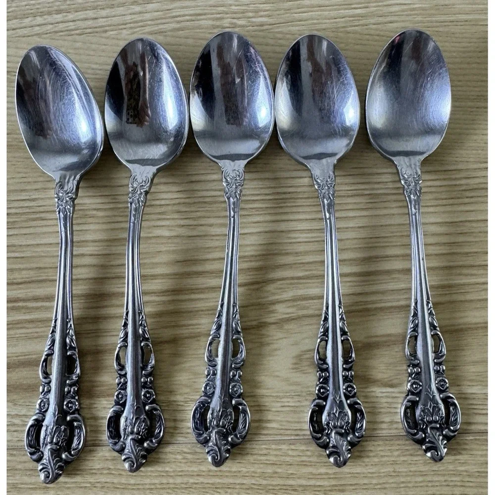 Vintage Stanley Roberts Lady Joann Teaspoons 6 1/4 in Stainless Japan Set of 5